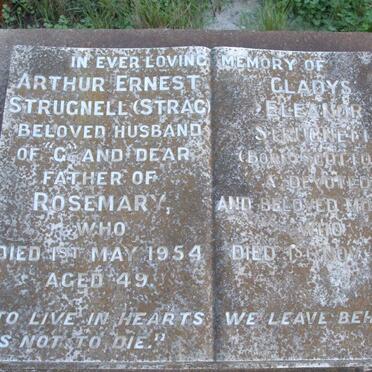 STRUGNELL Arthur Ernest -1954 &amp; Gladys Eleanor -1975