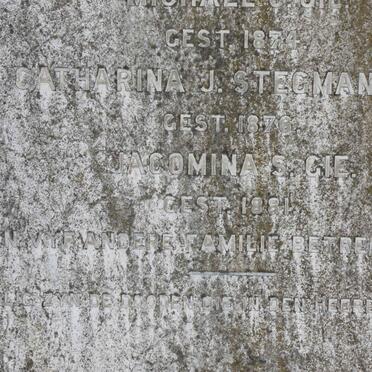 GIE Catharina J. Stegmann -1876 :: GIE Jacomina S. -1881 :: GIE Michael C. -1874