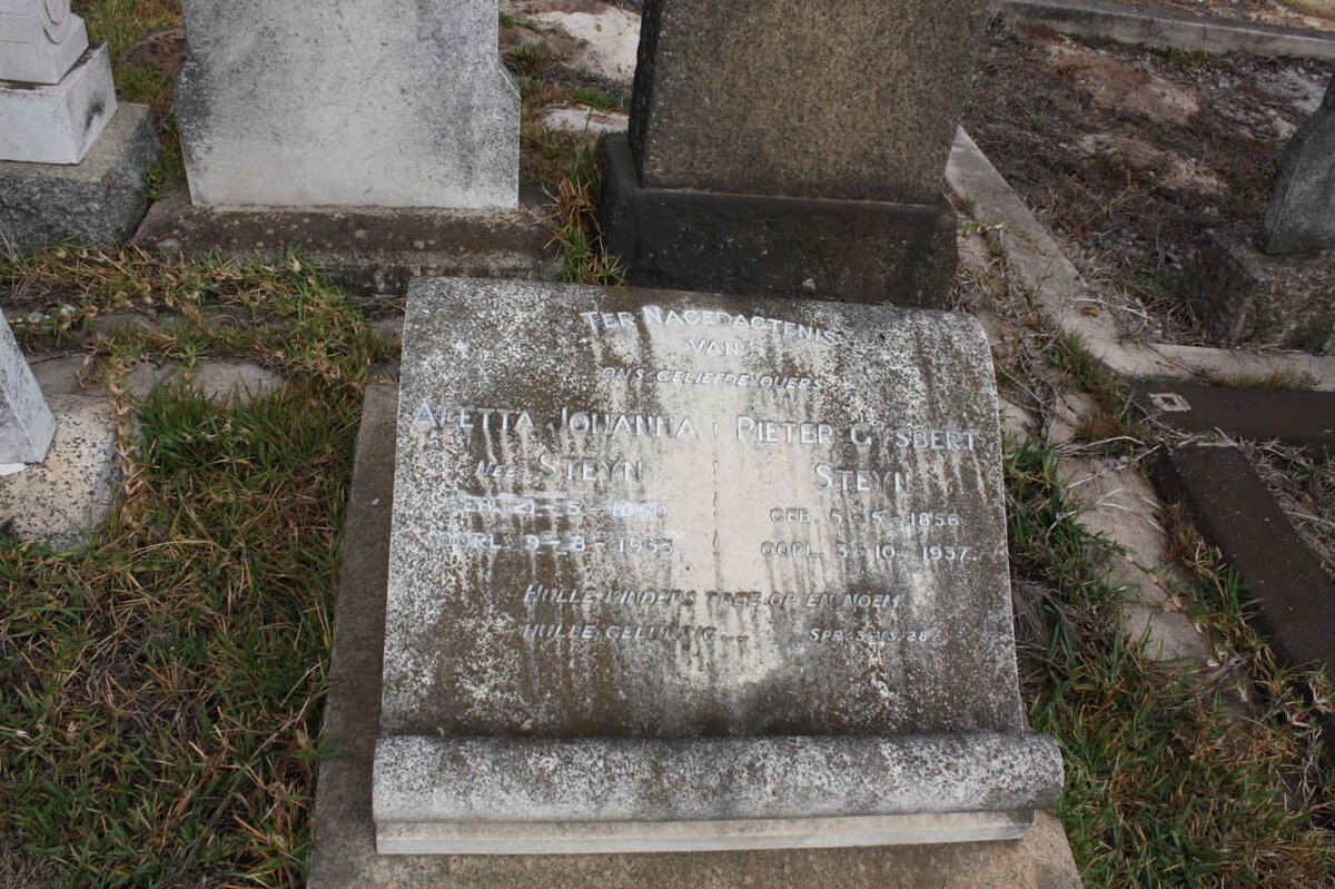 STEYN Pieter Gysbert 1856-1937 &amp;  Aletta Johanna STEYN 1860-1935