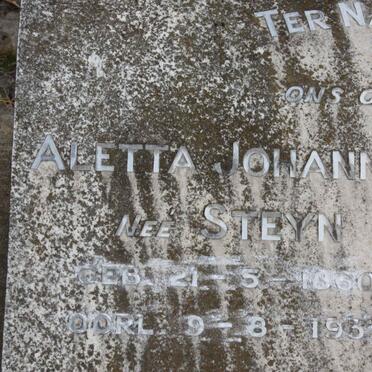 STEYN Aletta Johanna nee STEYN 1860-1935