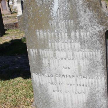 STAPLETON Charlotte Maria -1931 :: STAPLETON Frances Cowper -1948