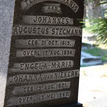 STEGMANN Johannes Augustus 1819-1894 :: VAN NIEKERK Engela Johanna 1821-1862 :: KRYNAUW Elizabeth Johanna Jacoba 1819-1894