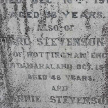 STEVENSON Richard -1894 &amp; Annie -1921