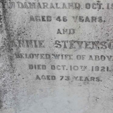 STEVENSON Richard -1894 &amp; Annie -1921 :: STEVENSON Richard -1911