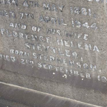 STEYTLER William John Alexander 1881-1944 &amp; Florence Helena STEPHENSON -1946 