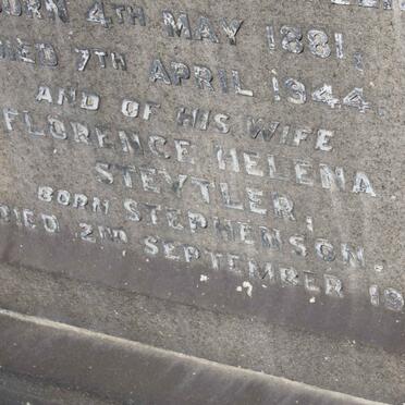 STEYTLER William John Alexander 1881-1944 &amp; Florence Helena STEPHENSON -1946 