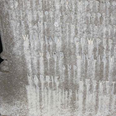 STAPLETON  William Cowper :: STAPLETON Edward William :: STAPLETON Harriet Hesketh