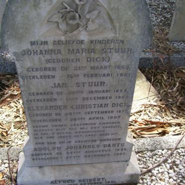 STUUR Jan 1853-1902 &amp; Johanna Maria DICK 1860-1901 