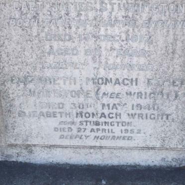 STUBINGTON James -1917 &amp; Elizabeth Monach McFARLANE -1911