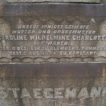 STAEGEMANN Caroline Wilhelmine Charlotte nee HARTWIG 1856-1934