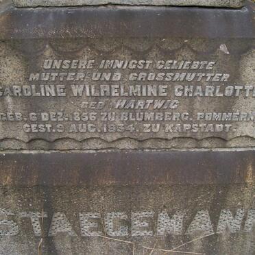 STAEGEMANN Caroline Wilhelmine Charlotte nee HARTWIG 1856-1934