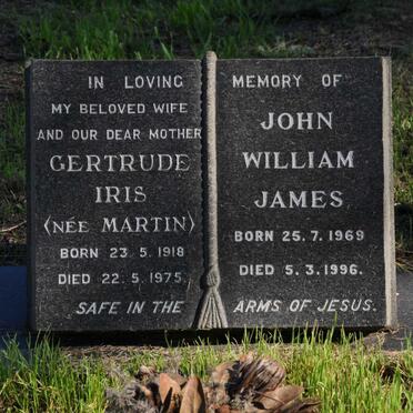 SASS Gertrude Iris nee MARTIN 1918-1975 :: SASS John William James 1969-1996