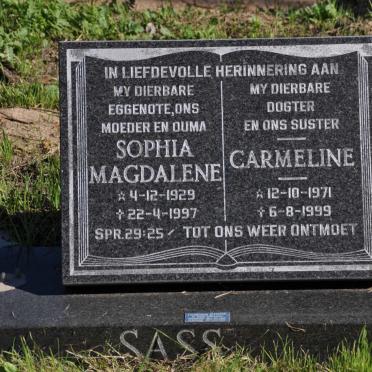 SASS Sophia Magdalene 1929-1997 :: SASS Carmeline 1971-1999