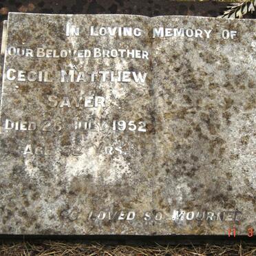 SAYER Cecil Matthew -1952