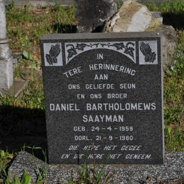 SAAYMAN Daniel Bartholomews 1959-1980