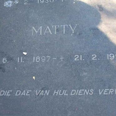 SADIE Jacqueline 1930-1974 :: SADIE Matty 1897-1994