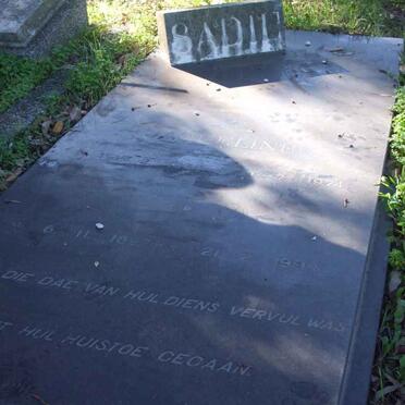 SADIE Jacqueline 1930-1974 :: SADIE Matty 1897-1994