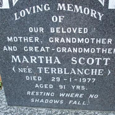SCOTT Martha nee TERBLANCHE -1977