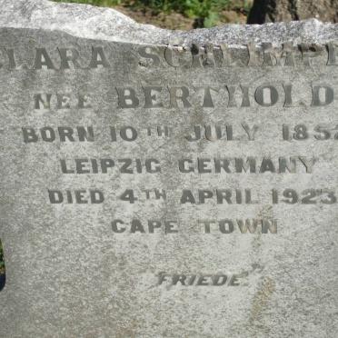 SCHLIMPER Clara nee BERTHOLD 1852-1923