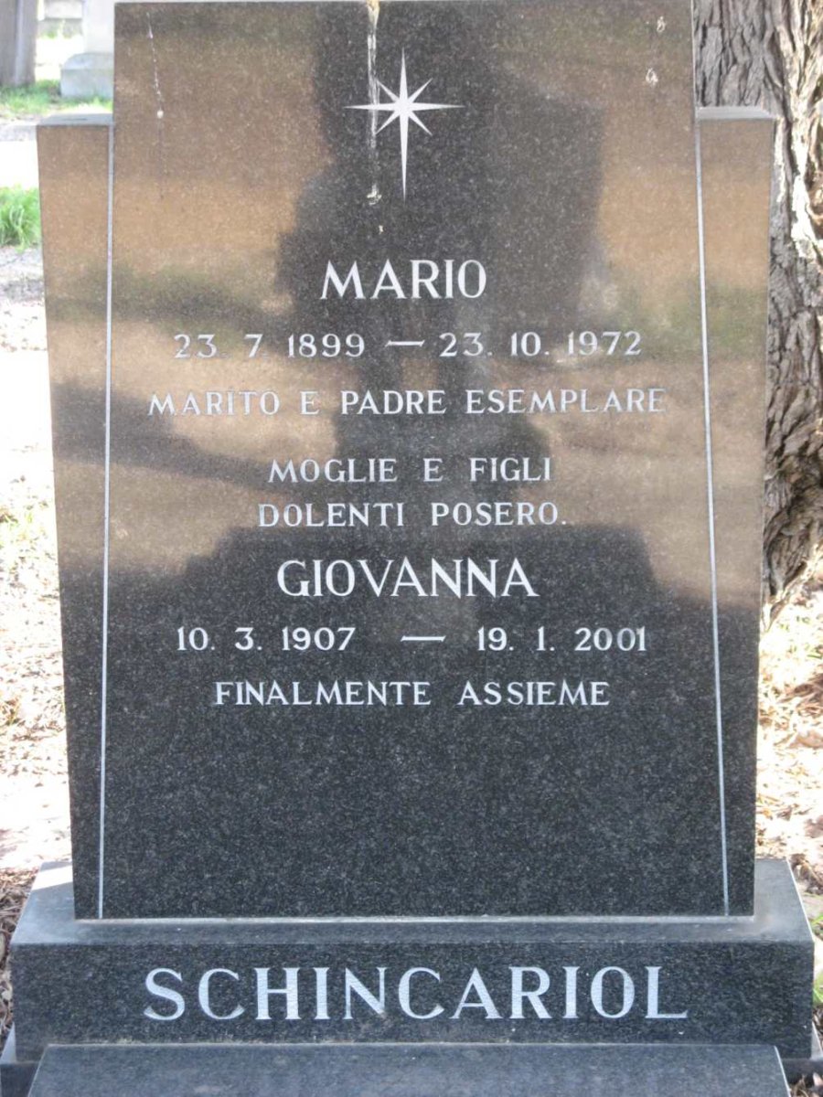 SCHINCARIOL Mario 1899-1972 &amp; Giovanna 1907-2001