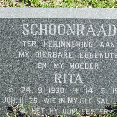 SCHOONRAAD Rita 1930-1978