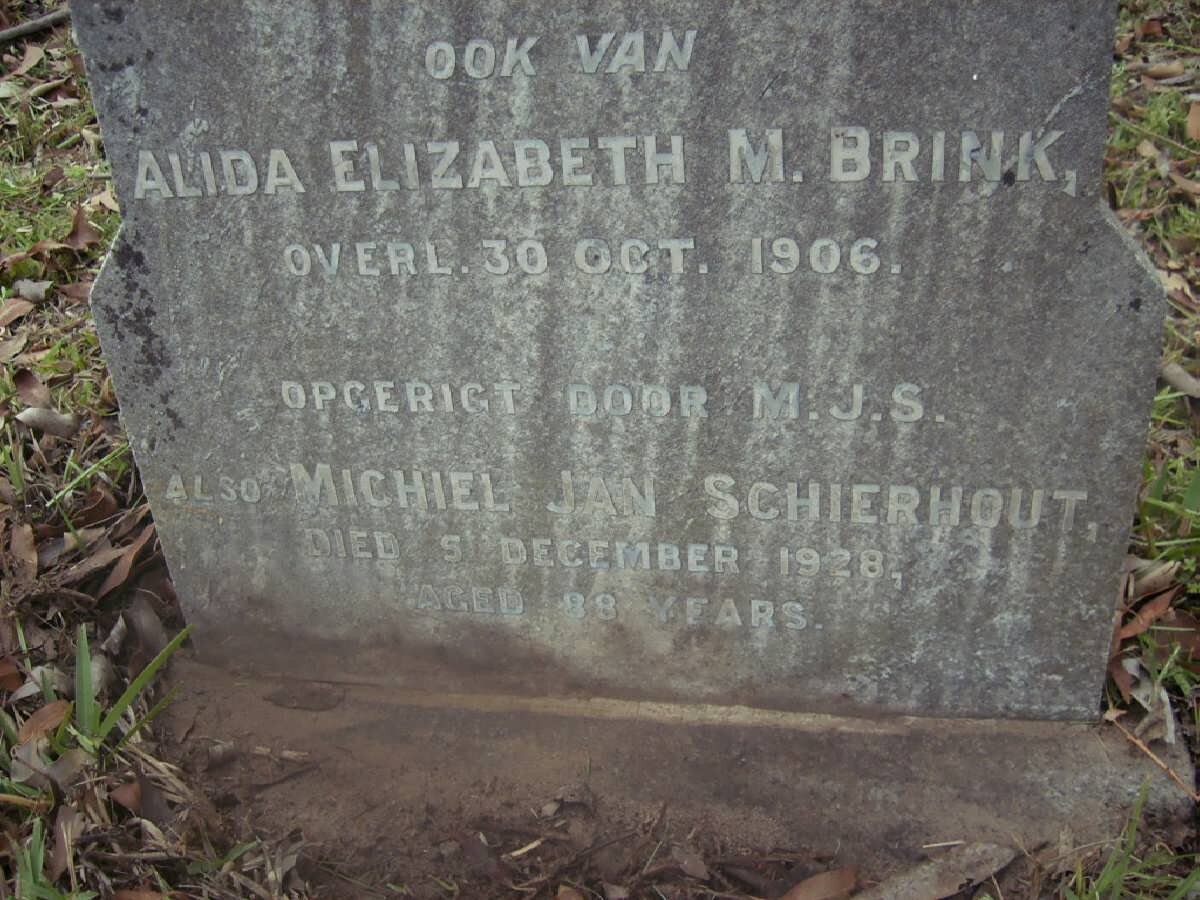 SCHIERHOUT Michiel Jan -1928 :: BRINK Alida Elizabeth M. -1906