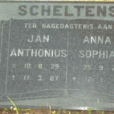 SCHELTENS Jan Anthonius 1929-1987 &amp; Anna Sophia 1925-1991