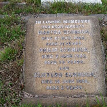 SCHNUGH Philip -1952 &amp; Martha -1942 :: SCHNUGH Clifford -1908