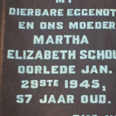SCHOU Martha Elizabeth -1945