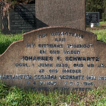 SCHWARTZ Johannes F. -1959 &amp; Margaretha Susanna HOFFMAN 1895-1984