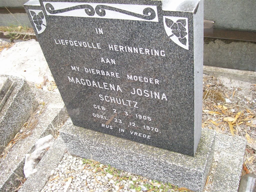 SCHULTZ Magdalena Josina 1905-1970