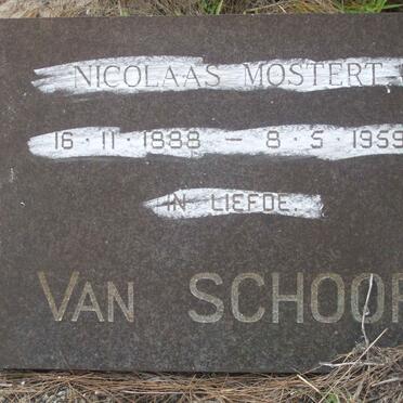 SCHOOR Nicolaas Mostert, van 1888-1959