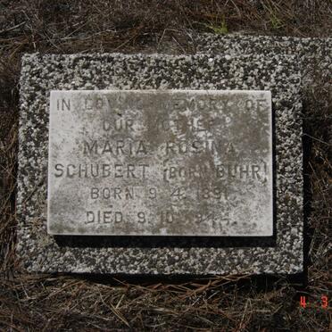 SCHUBERT Maria Rosina nee BUHR 1891-1944