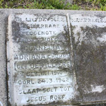 SCHOOR Cornelia Adriana, van nee DE VILLIERS 1910-1962
