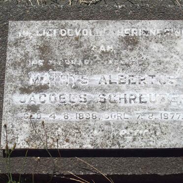 SCHREUDER Mathys Albertus Jacobus 1898-1977