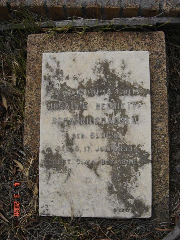 SCHARRINGHAUSEN Johanne Henriette nee BLOCK 1833-1896