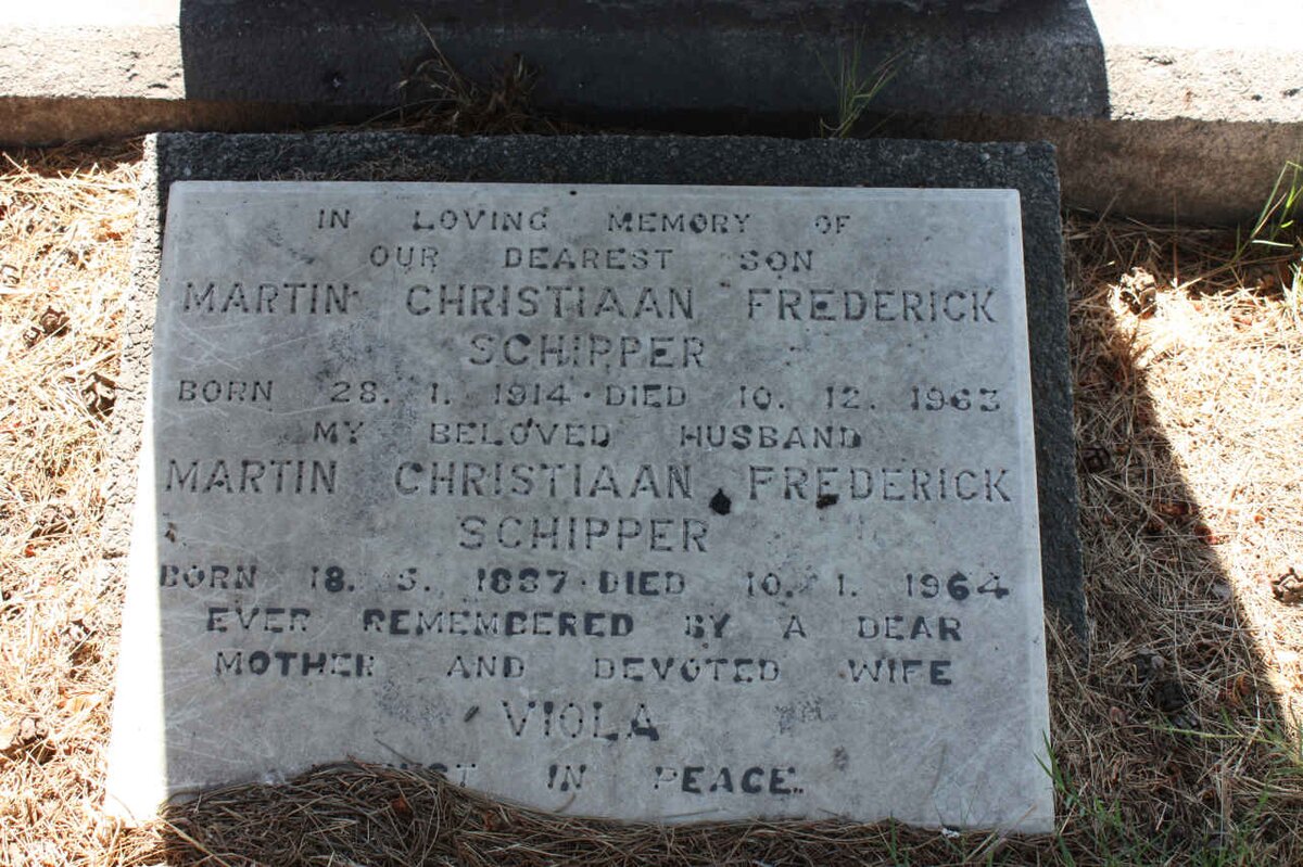 SCHIPPER Martin Christiaan Frederick 1914-1963 :: SCHIPPER Martin Christiaan Frederick 1887-1964