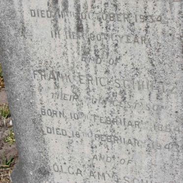 SCHULTZ John H. 1849-1930 &amp; Annie Amelia -1934