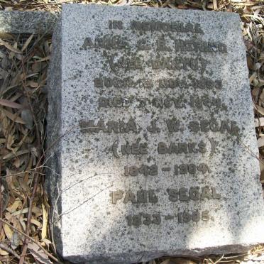 SEGAL Paul 1833-1905 :: SEGAL  Maria J.W. nee BARKS 1842-1904 :: HERING Anna C.B.  nee DANTU 1863-1944