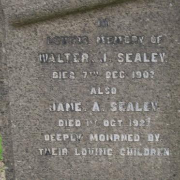 SEALEY Walter J. -1907 &amp; Jane A. -1921