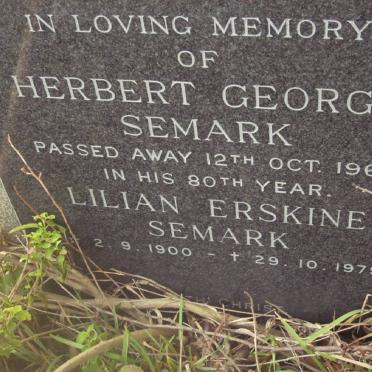 SEMARK Herbert George -1968 &amp; Lillian Erskine 1900-1979
