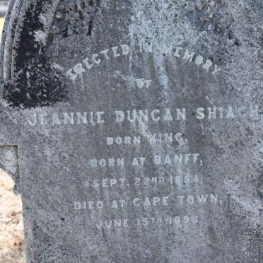 SHIACH Jeannie Duncan nee KING 1854-1898