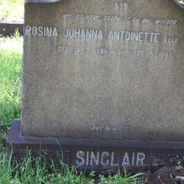 SINCLAIR Rosina Johanna Antoinette nee KETS 1890-1948