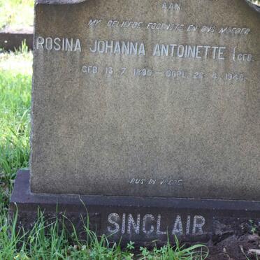 SINCLAIR Rosina Johanna Antoinette nee KETS 1890-1948