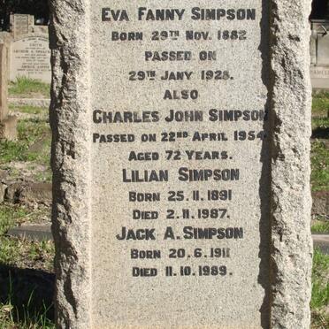SIMPSON Charles John -1954 &amp; Eva Fanny 1882-1928 :: SIMPSON Lilian 1891-1987 :: SIMPSON Jack A. 1911-1989