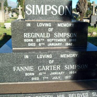 SIMPSON Reginald 1880-1942 :: SIMPSON Fannie Carter 1854-1917