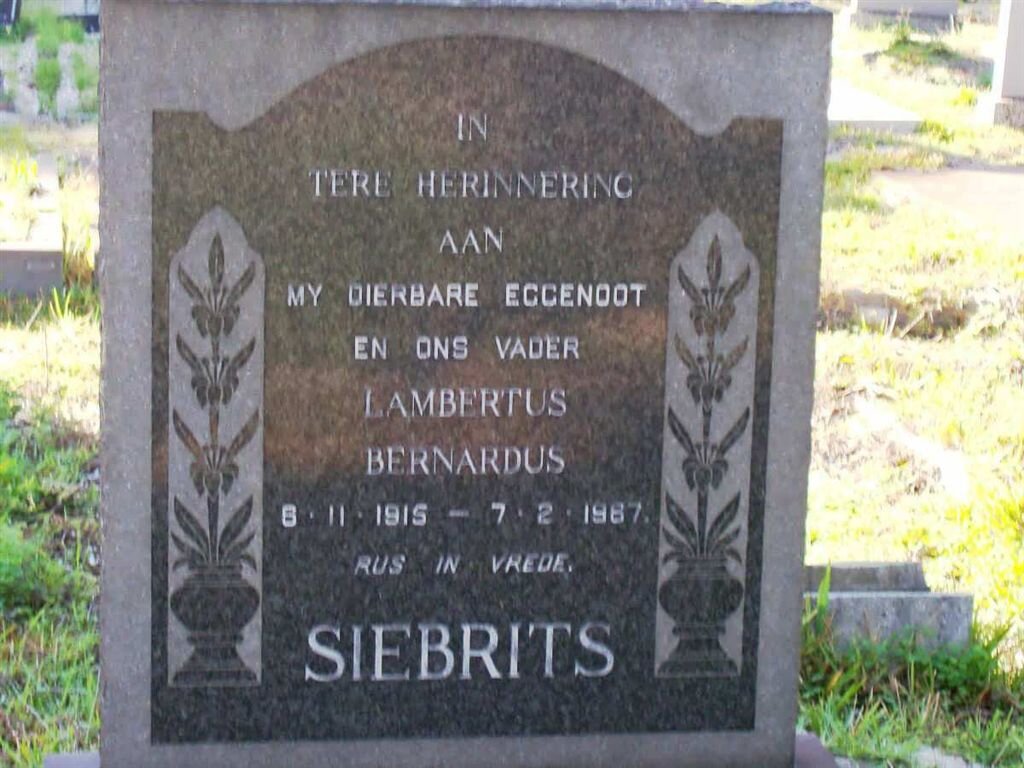 SIEBRITS Lambertus Bernardus 1915-1967