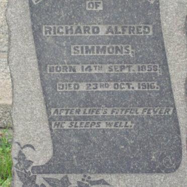 SIMMONS Richard Alfred 1858-1916