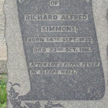 SIMMONS Richard Alfred 1858-1916