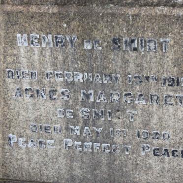 SMIDT Henry, de -1919 &amp; Agnes Margaret  -1930